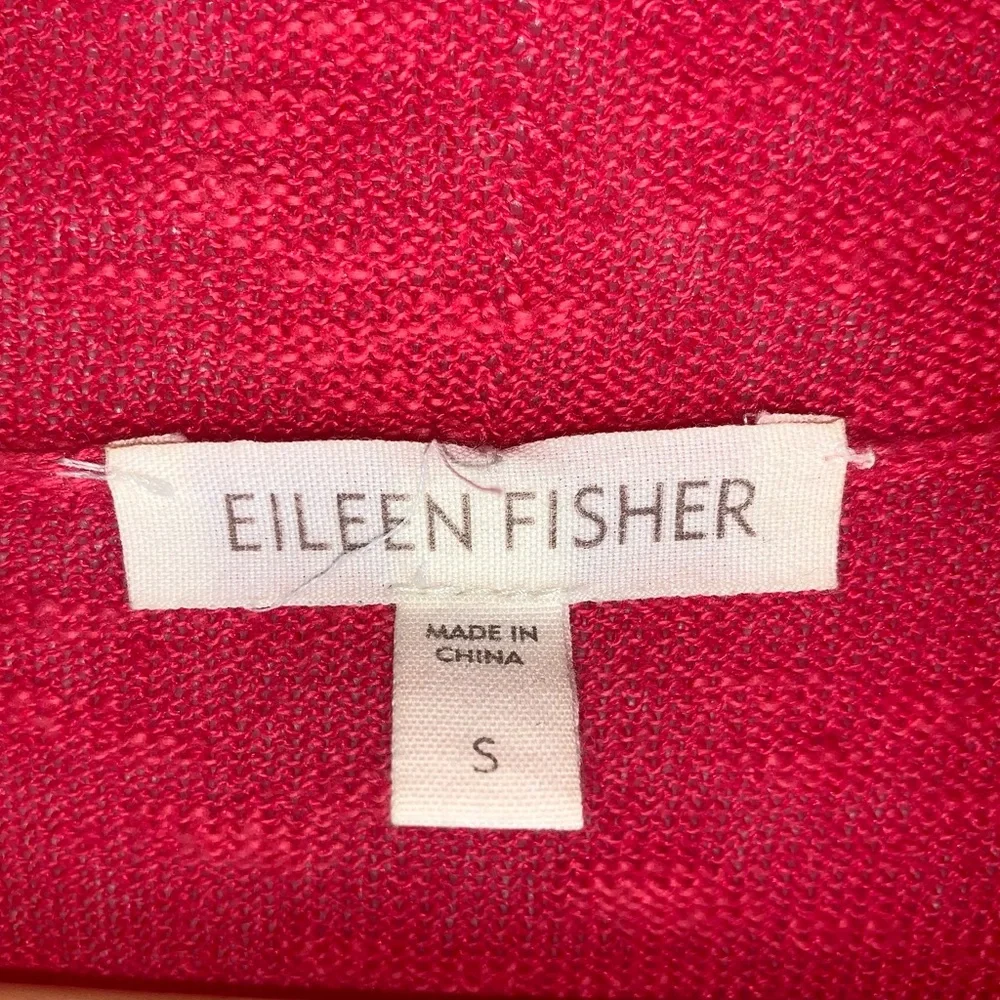 Eileen Fisher Slub Knit Linen Cotton Open Front Cardigan - Picture 6 of 7